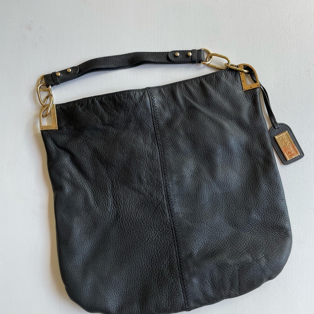 Badgley Mischka Black Shoulder Bag with Gold Details